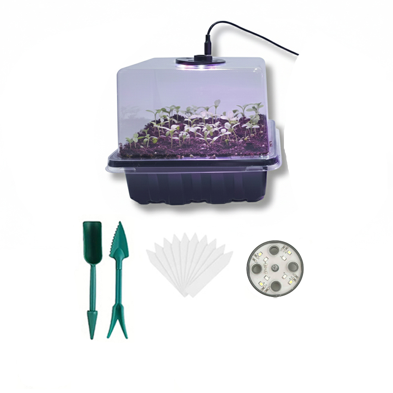 Plant Parenting - 1/2/3-pack 12/24/36-cellige zaadkiembak met 8 LED-kweeklampen